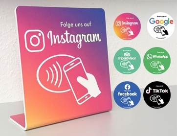 NFC Aufsteller Follow me