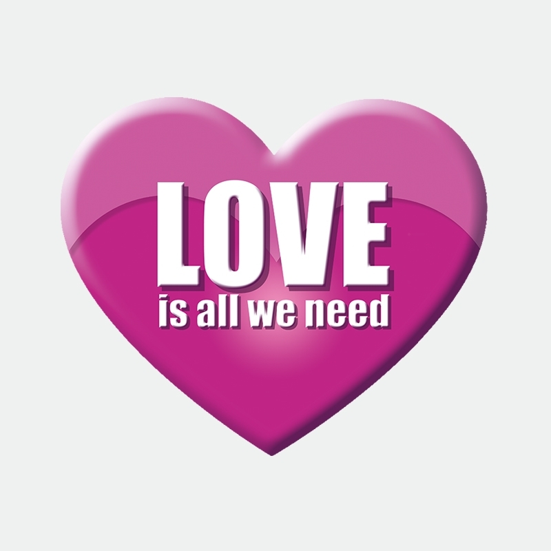 Love is all we need pink Herz Aufkleber Werbung Schaufenster Beschriftung