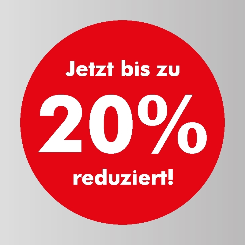 Sale Aufkleber - Jetzt bis zu 20% reduziert