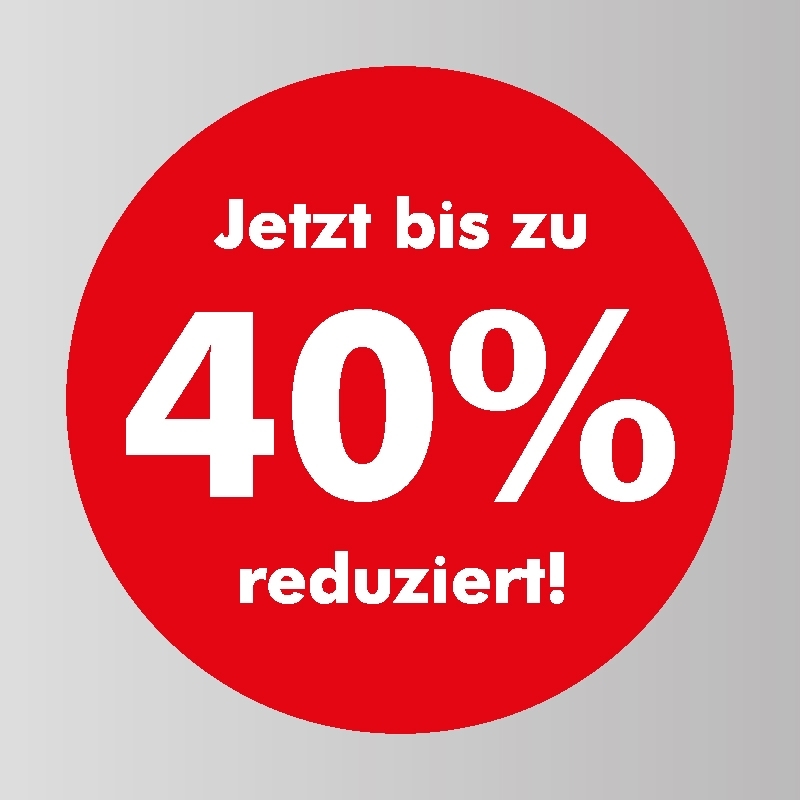 Sale Aufkleber - Jetzt bis zu 40% reduziert