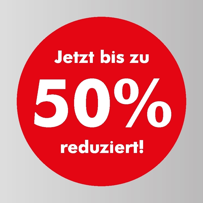 Sale Aufkleber - Jetzt bis zu 50% reduziert