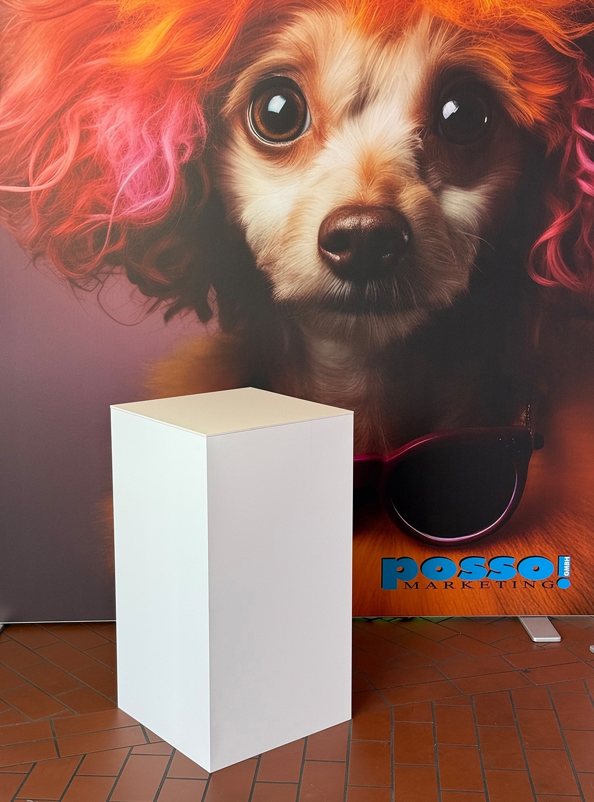 Messe Podest 40x40x75cm, stabile Ausführung mit Tragetasche
