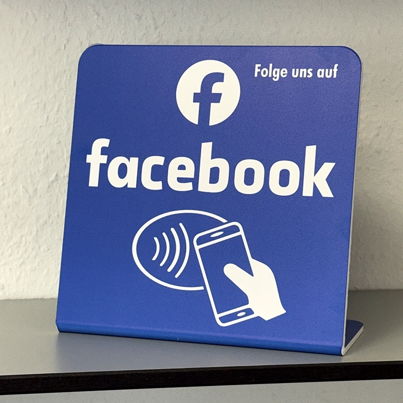 NFC Aufsteller Facebook - KEIN ABO - OHNE STROM - DSGVO Konform