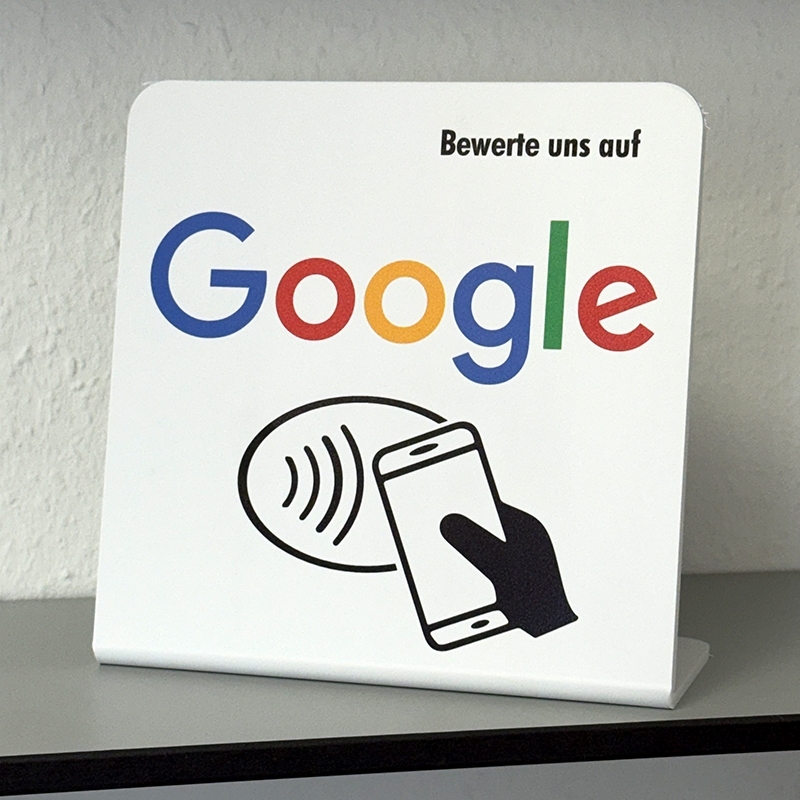 NFC Aufsteller Google - KEIN ABO - OHNE STROM - DSGVO Konform