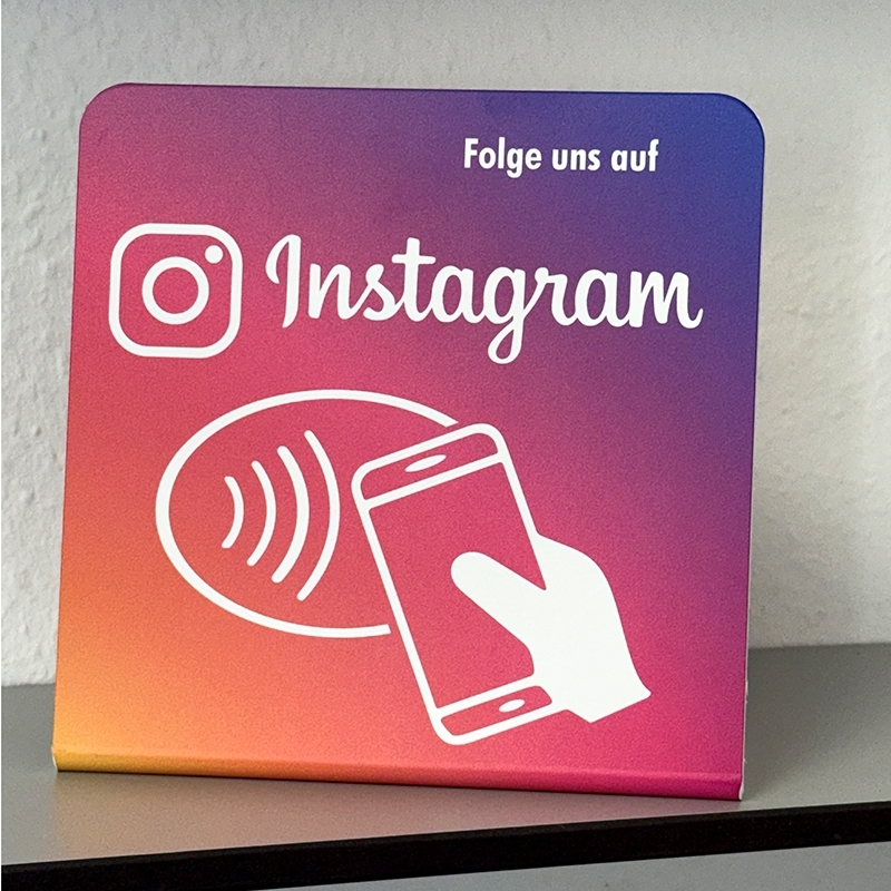 NFC Aufsteller Instagram - KEIN ABO - OHNE STROM - DSGVO Konform