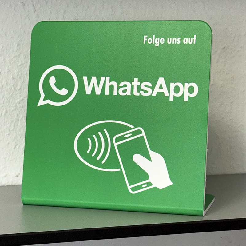 NFC Aufsteller WhatsApp - KEIN ABO - OHNE STROM - DSGVO Konform