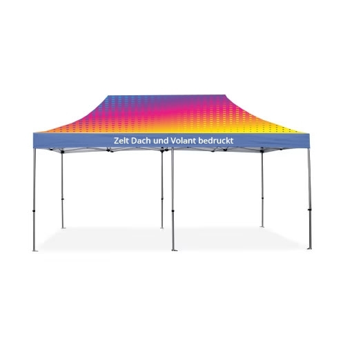 Faltzelt 3x6 m - Dach bedruckt
